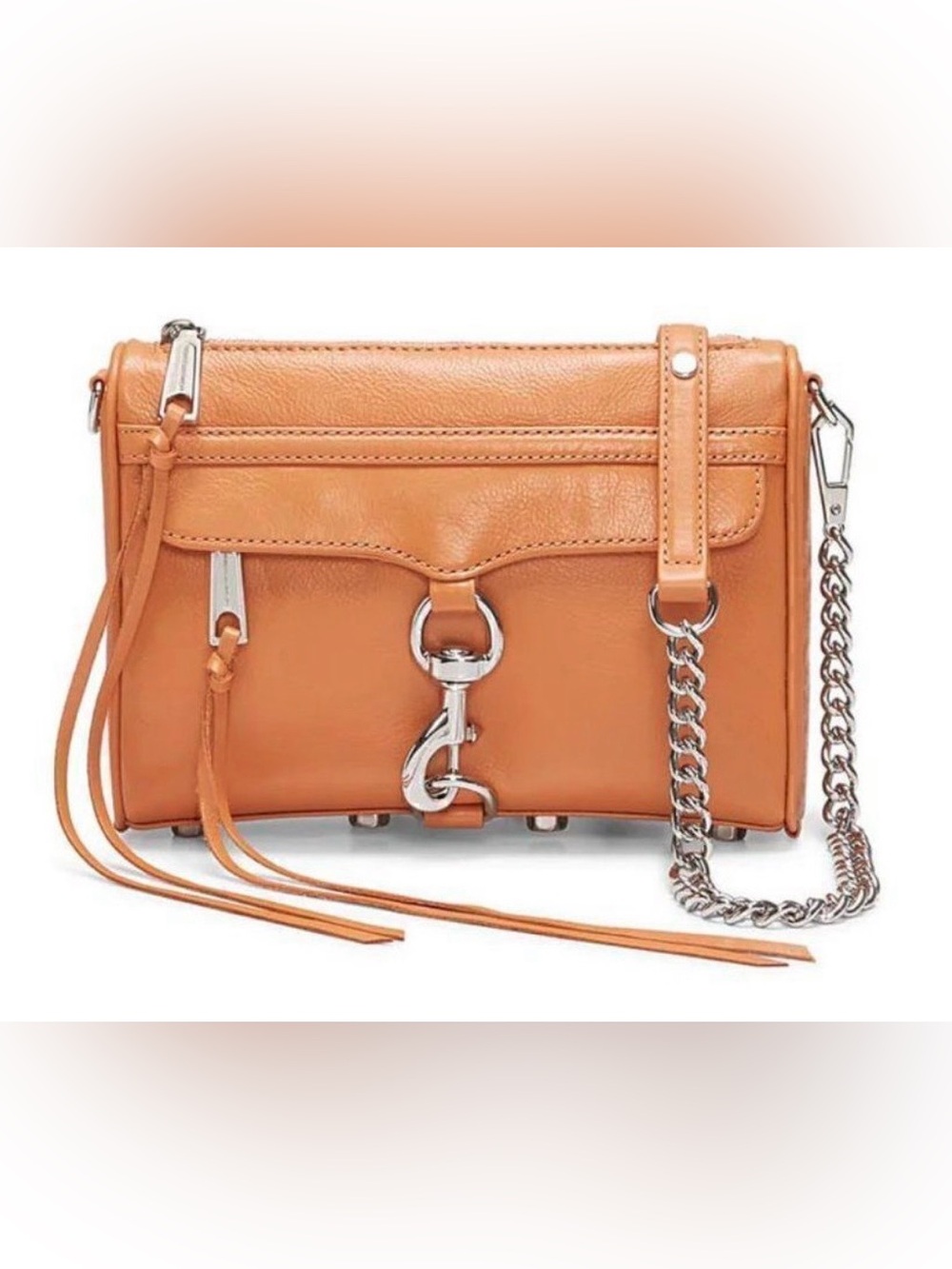 Rebecca Minkoff Mini MAC Crossbody in Caramel with Silver Hardware